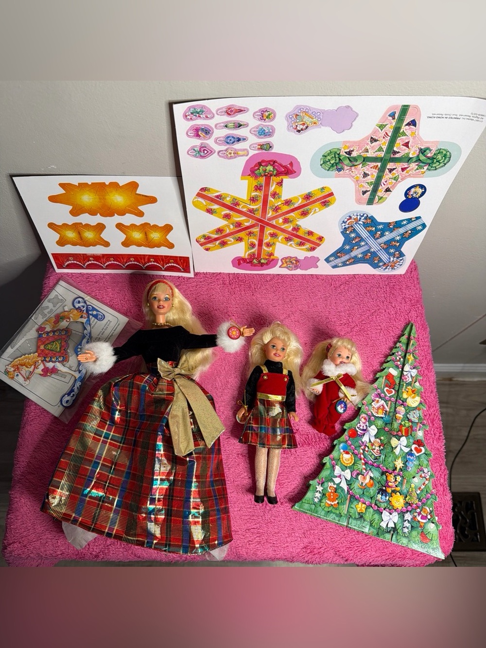 Holiday sister Barbie Kelly Stacy Christmas gift set